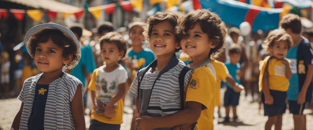 crianças em uma festa junina