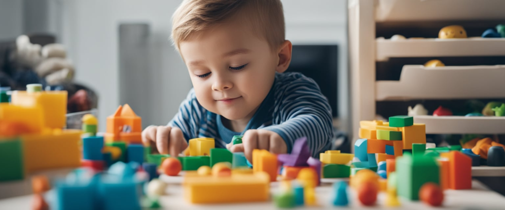 criança brincando com jogo lúdico