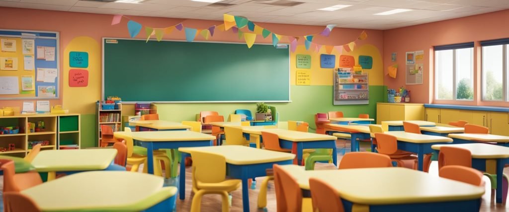 Uma sala de aula da educação infantil