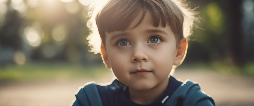 criança pequena da educação infantil estudando sobre o corpo humano