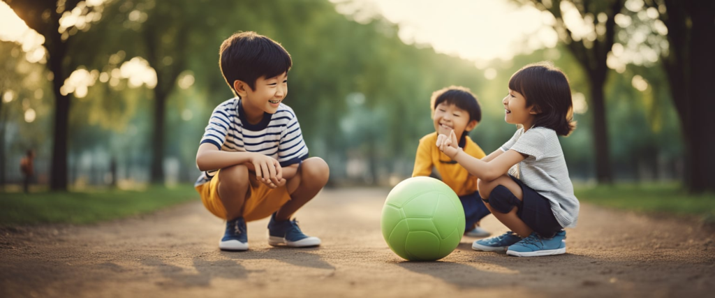 crianças felizes que praticam a partilha como forma de boas maneiras