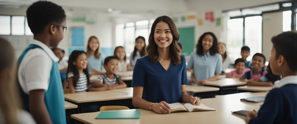 professora trabalhando regras com alunos indisciplinados